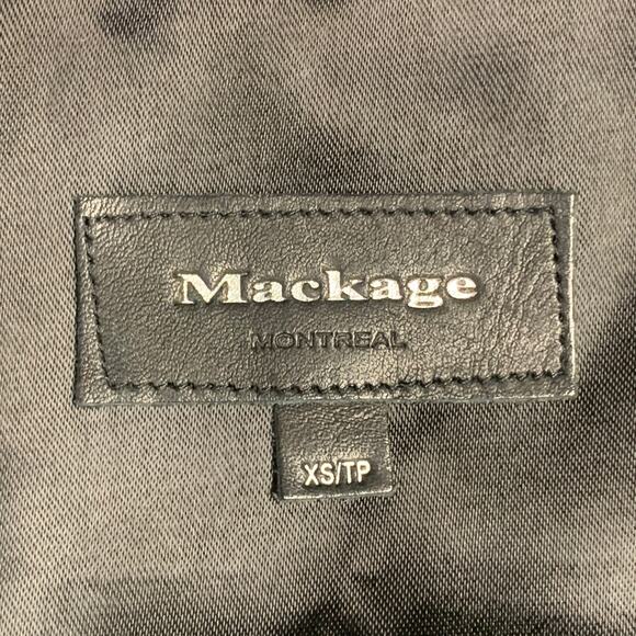 MACKAGE Size XS Black Brown Lambskin Leather Rabbit Fur Ombre Zip Jacket - Picture 7 of 11